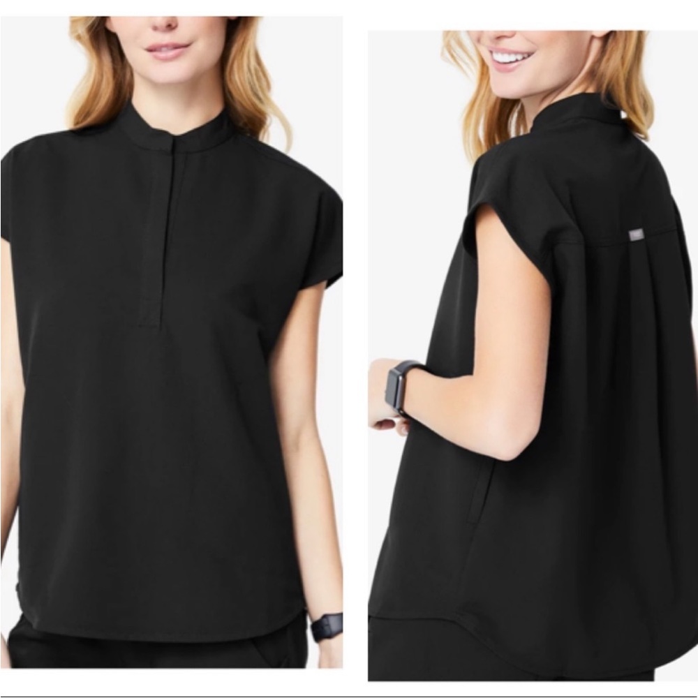FIGS Rafaela Scrub Top in Black